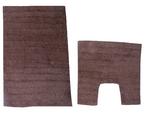 Cotton Bath Mat Set 2 Piece - Bath Mat and Pedestal Mat (8 Colours)
